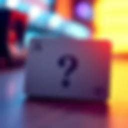 A collectible card featuring a diamond symbol with a question mark, highlighting its unique design.