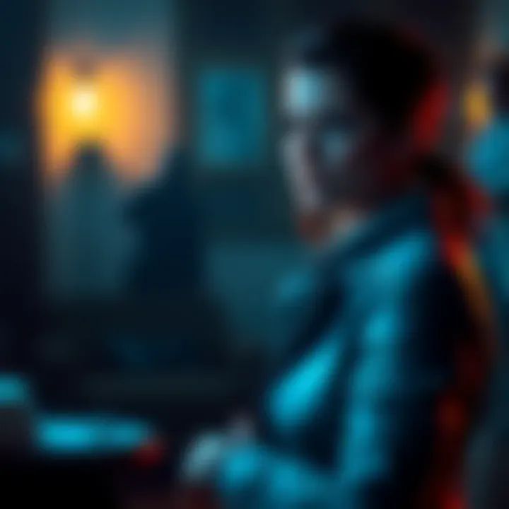 Diana Burnwood looks thoughtful, standing in a dimly lit room, reflecting on her alliance with Agent 47 instead of seeking revenge for her parents' deaths.