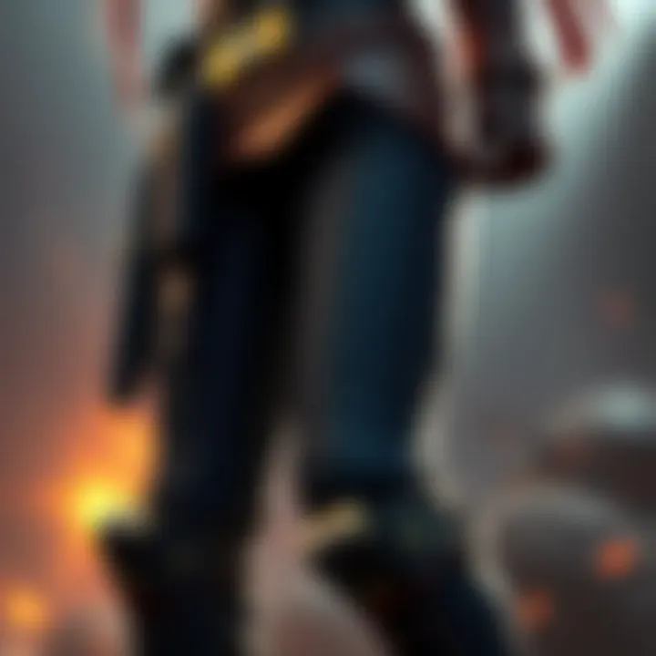 Detailed look at Dia's Gunslinger skin showing inaccurate chaps design with regular legs instead of assless chaps