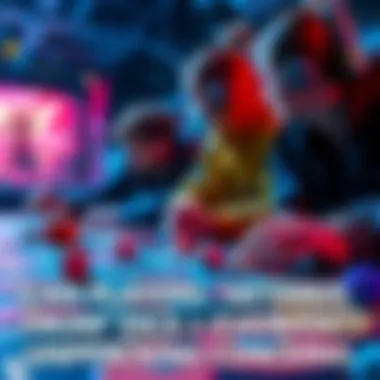 Players looking at dice and rewards from an event on a gaming board