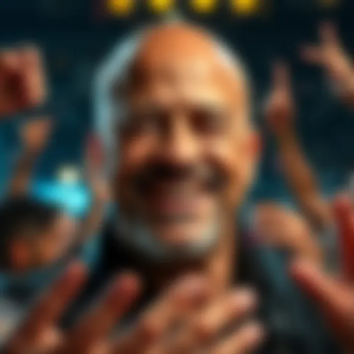 A close-up of Diesel with a joyful expression, surrounded by fans celebrating the memorable quote.
