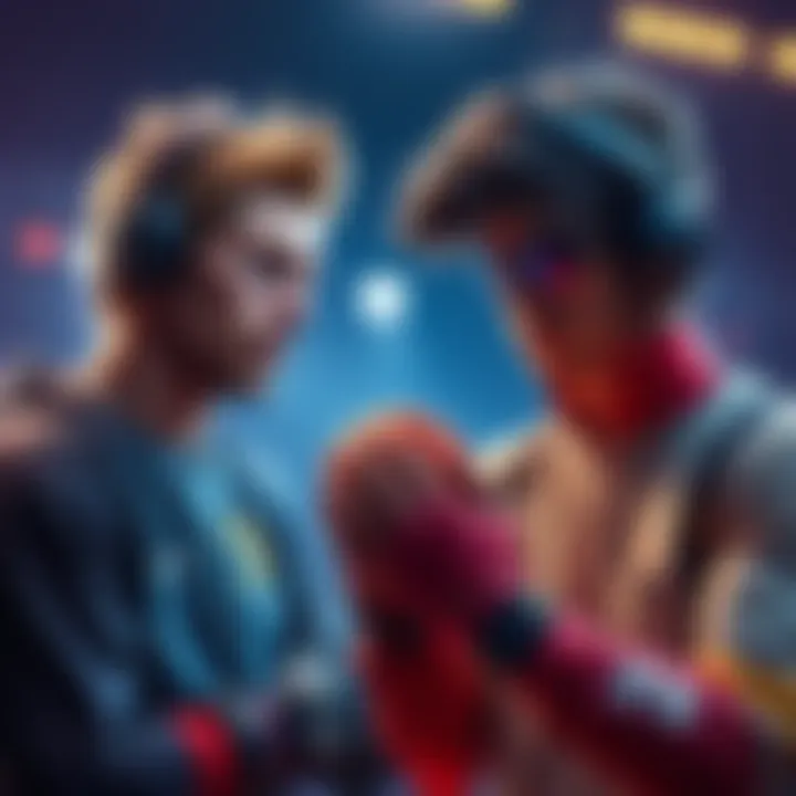 One player achieves success with 13 hooks while the other struggles in a 2v8 game setting