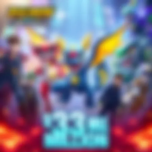 Colorful graphic showing Digimon characters with sales figures indicating over three million copies sold