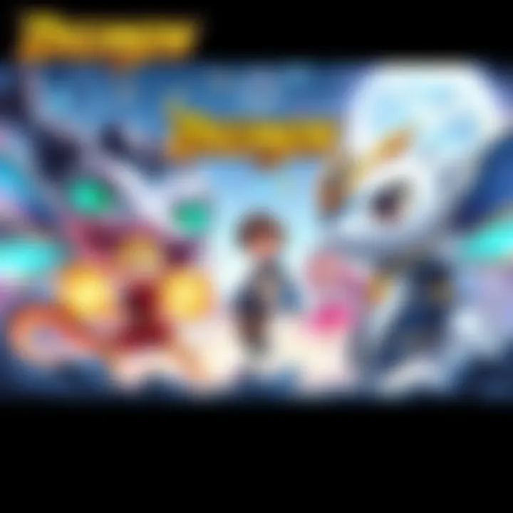 A vibrant scene showcasing characters from Digimon Story Time Stranger, surrounded by digital elements and gameplay excitement, emphasizing its record-breaking player count on Steam.