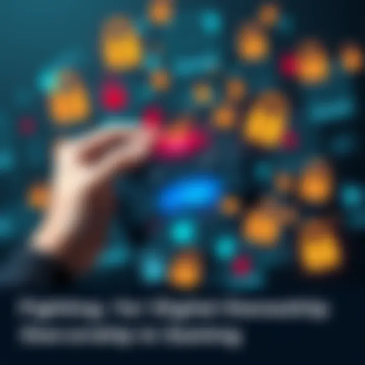 A graphic showing a hand holding a game controller surrounded by digital locks and licenses, symbolizing the fight for DRM-free ownership in gaming.