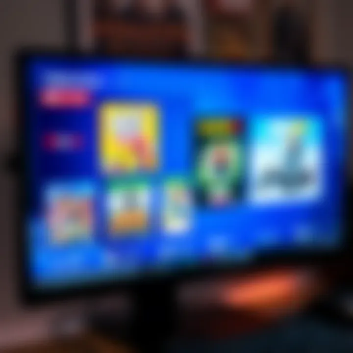 A computer monitor displaying different digital game covers with options for customization