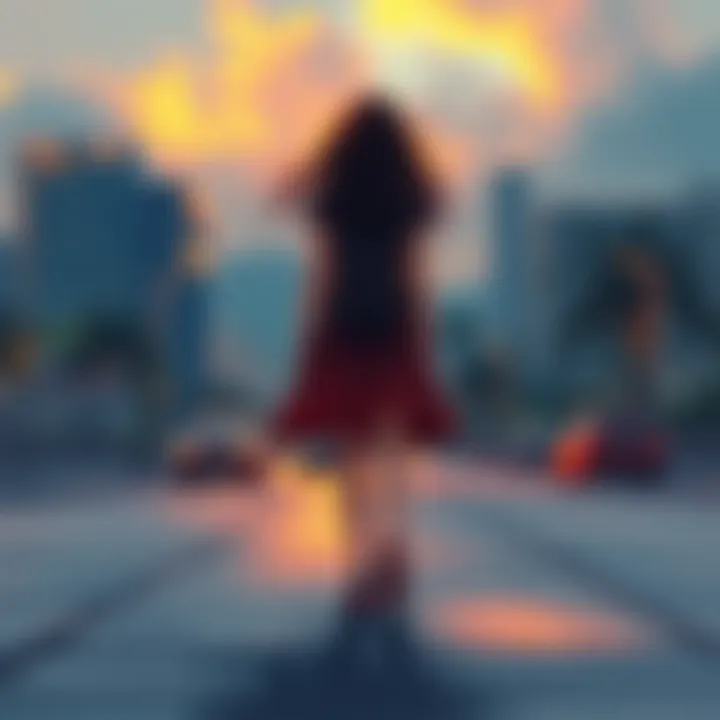 Illustration of Dina walking away, symbolizing departure and complexity in relationships