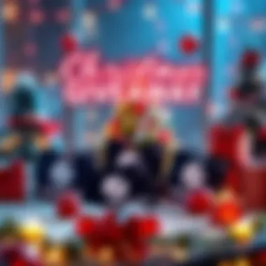 Celebration scene with holiday decorations, Dinotica logo, and four Steam gift cards, representing the giveaway event.