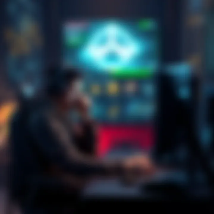 Disappointed gamer staring at low-quality drops A frustrated gamer sitting in front of a computer, looking at screen displaying disappointing low-stat Exotic Engrams in a game