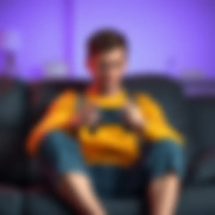 A frustrated gamer sitting on a couch, holding a game controller with a look of disappointment after finishing a video game sequel.