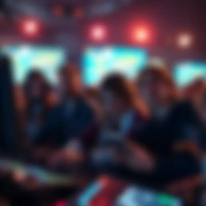 A group of fans looking sad and frustrated while playing Power Shift, showing old game maps on screens