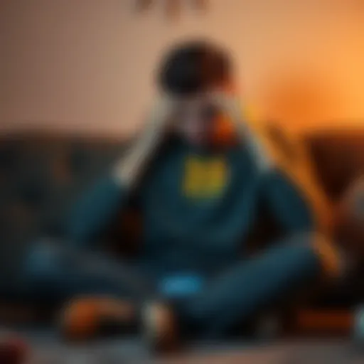 A frustrated sports fan sits on a couch with a fantasy sports app open, showing a 3-0 loss. The fan has their head in their hands, showing disappointment.