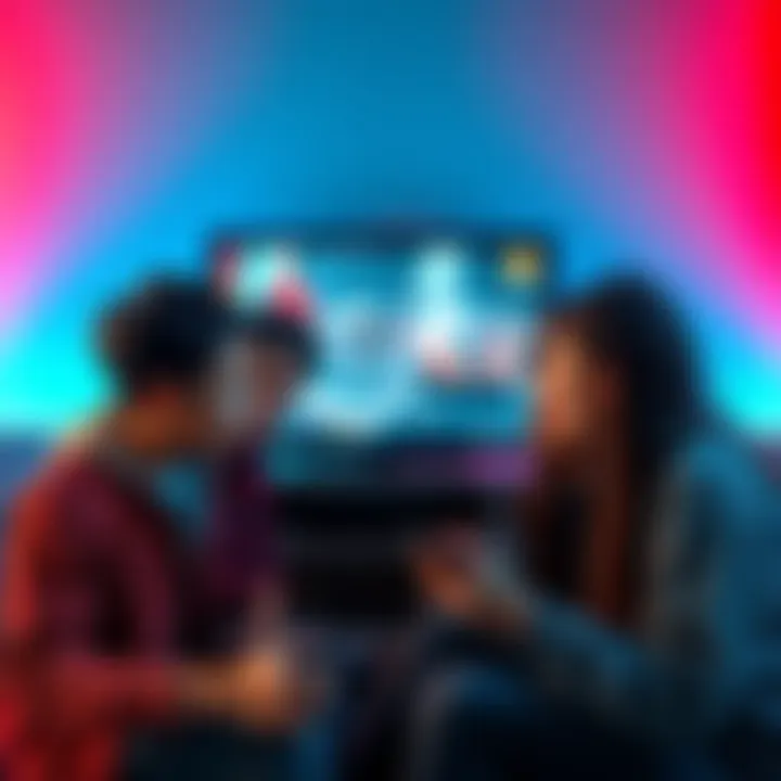 A group of friends showing disappointment while looking at a video game screen with poor graphics