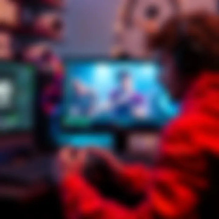 Disappointed Gamer Watching Music Video A hardcore gamer looks frustrated while watching a music video on a computer screen, showing signs of disappointment.