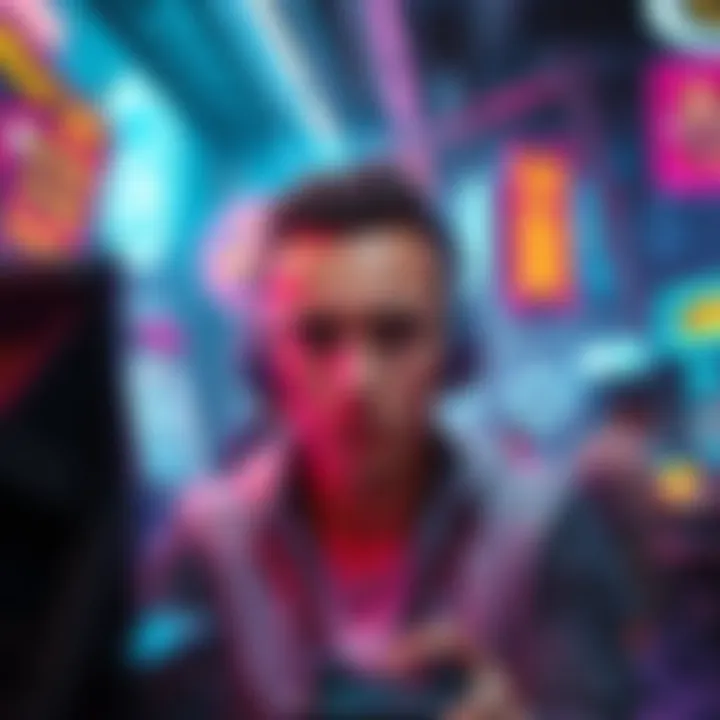 A person looking frustrated while playing a Cyberpunk-style video game, surrounded by neon lights and futuristic graphics, reflecting disappointment with romance options.