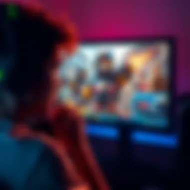 A frustrated gamer staring at a computer screen showing adult content in games, highlighting disappointment in gaming trends.