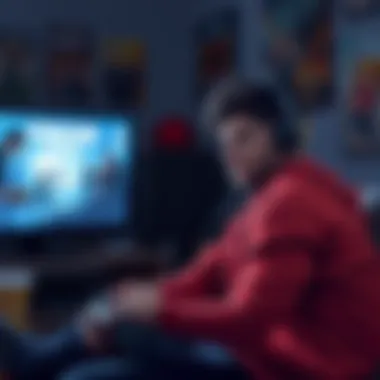 A gamer looks frustrated while playing Sinking City 2 on their console, surrounded by game posters and snacks.