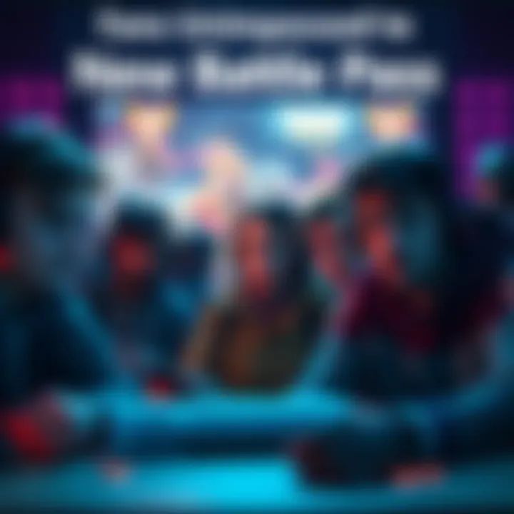 A group of gamers expressing dissatisfaction while viewing the new battle pass content on their screens.