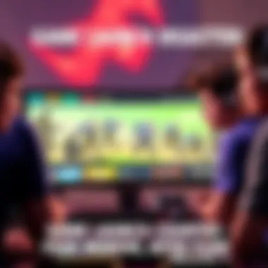 A group of gamers looking disappointed while staring at a computer screen, showing a game with low player counts.
