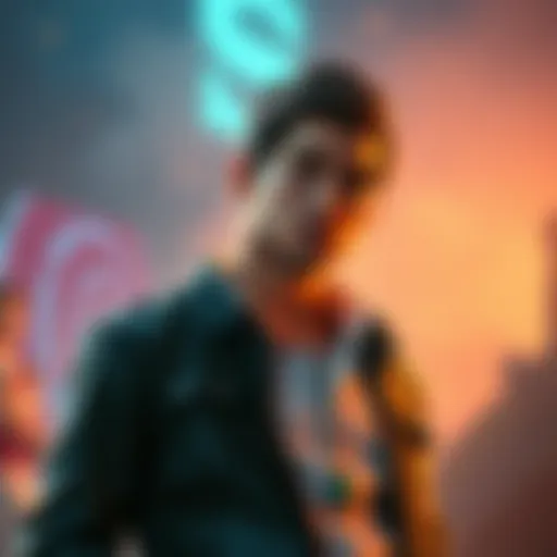 Disappointed Player in Game A frustrated player looks at their character's outfit in a game, wearing a poorly designed outfit instead of fancy attire, with a game backdrop.