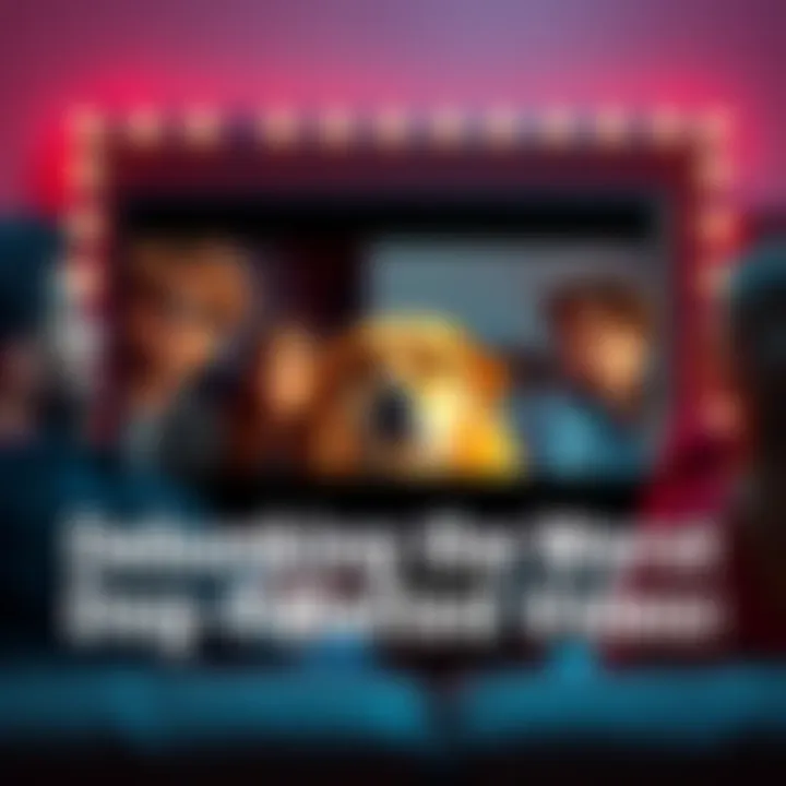 A group of people looking frustrated while watching a low-quality dog video on a screen