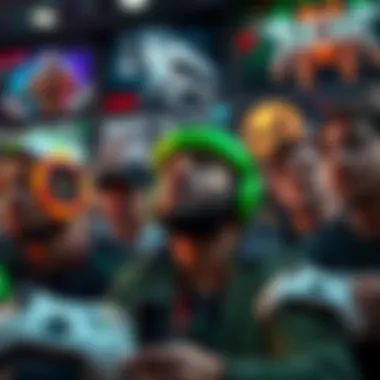 Group of Xbox fans expressing disappointment over canceled games, including Perfect Dark, with gaming posters and merchandise in the background.