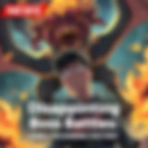 A digital illustration of a gamer looking frustrated during a disappointing boss battle in a fantasy game, with a large dragon-like creature and energy blasts in the background