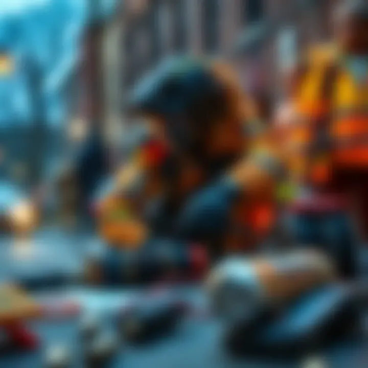 A technician carefully disarming an improvised explosive device in a Brooklyn neighborhood, surrounded by safety gear and community members observing.