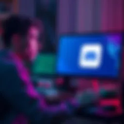 A person looking surprised while using a computer with Discord logo on the screen, questioning their removal from the platform after saying hello.