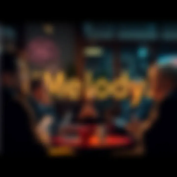 People gathered in a cafe discussing the term 'Melody', with puzzled expressions and notebooks in hand.