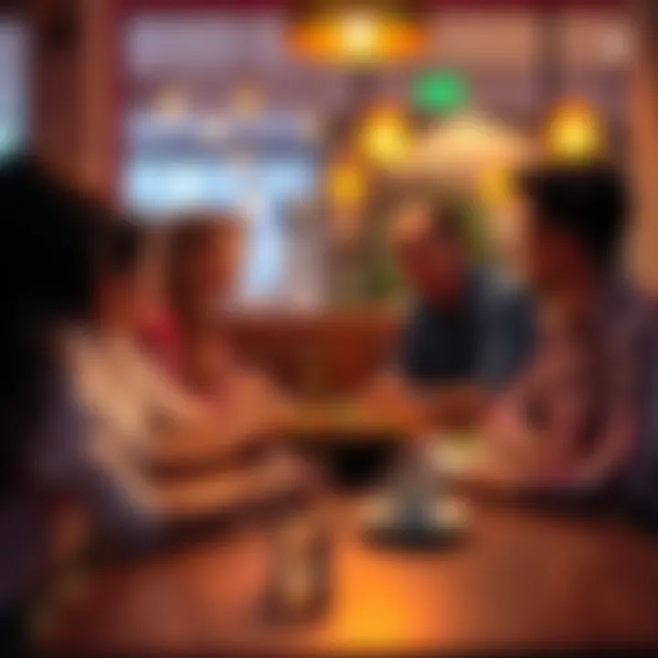 People sitting around a table sharing their favorite opinions in a warm environment