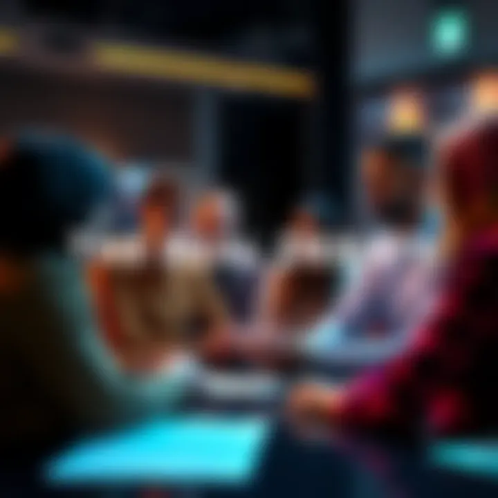 A group of people engaging in a discussion about important societal topics, with diverse opinions represented.