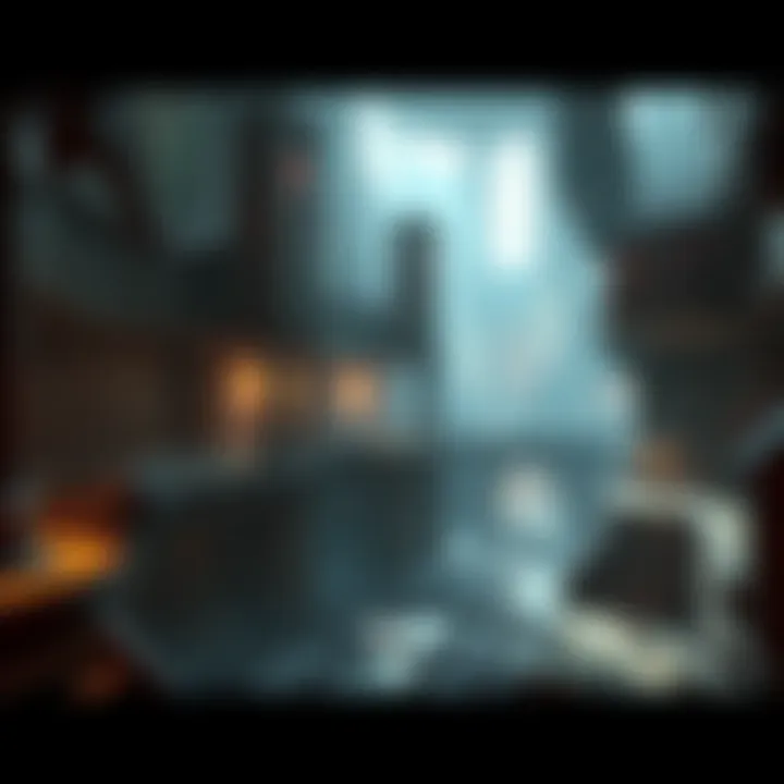 A view of the detailed level design in Dishonored, showcasing various paths and hidden areas for exploration.