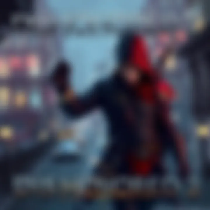 Dishonored 2 Protagonist The main character from Dishonored 2 in a dramatic pose, showcasing unique abilities and a mysterious city background.