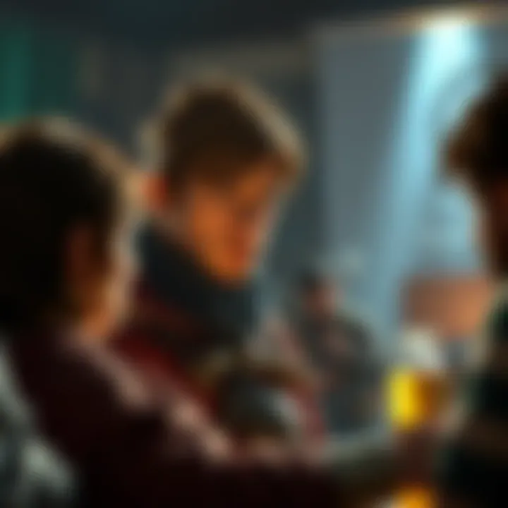 A character named Daniel looks frustrated as players engage in a role-playing game session, discussing their feelings about him and making plans to deal with his annoying behavior.