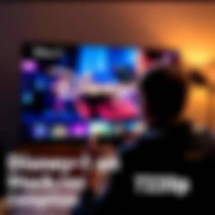 Disney+ on PS5 Quality Issue A PS5 console displaying Disney+ at 720p resolution on a 2K HDR TV with a frustrated gamer in the foreground.