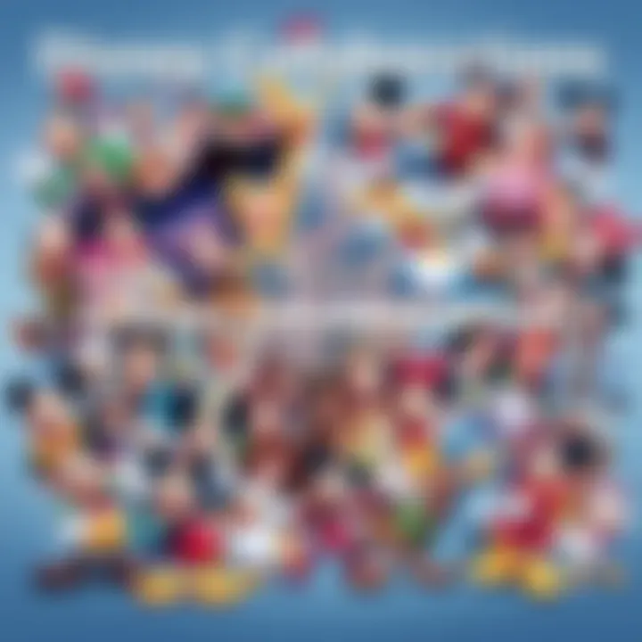 Disney Collaborations A collage of iconic Disney characters from various collaborations including classic and modern films.