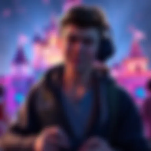 A gamer frustrated with Disney's new outfit requirement, showing Disneyland and Disneyworld symbols in the background
