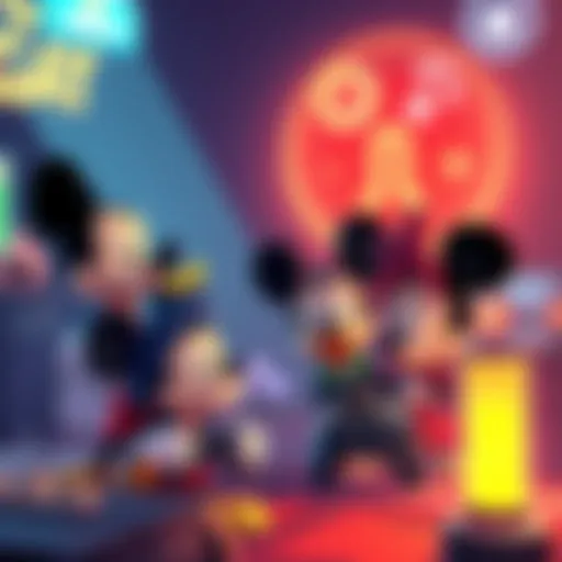 Illustration showing Disney characters looking puzzled in a gaming environment with controllers