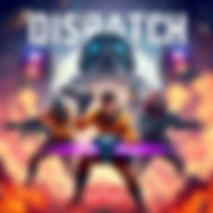 Dispatch Game Cover Cover illustration showing a scene from the Dispatch game with characters and action