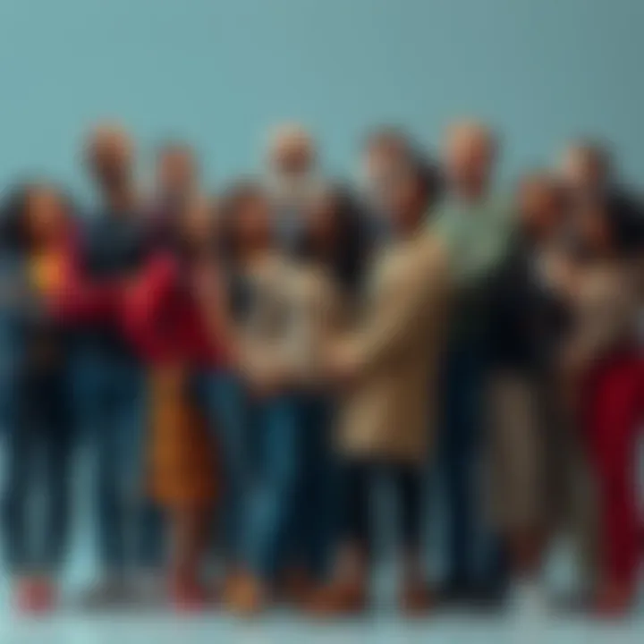 Group of diverse people A diverse group of individuals representing a unique 0.2% of the population, standing together in a thoughtful pose, symbolizing their impact on society.