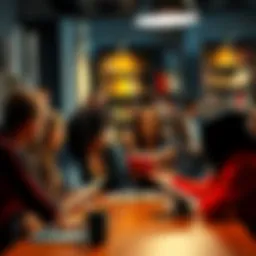 A group of diverse publishers discussing strategies to support overlooked voices in the publishing industry.