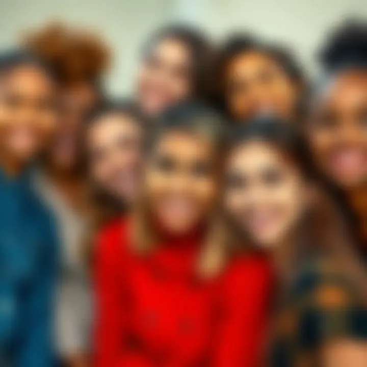 A group of happy women of different ethnicities and ages smiling together, representing beauty and confidence.