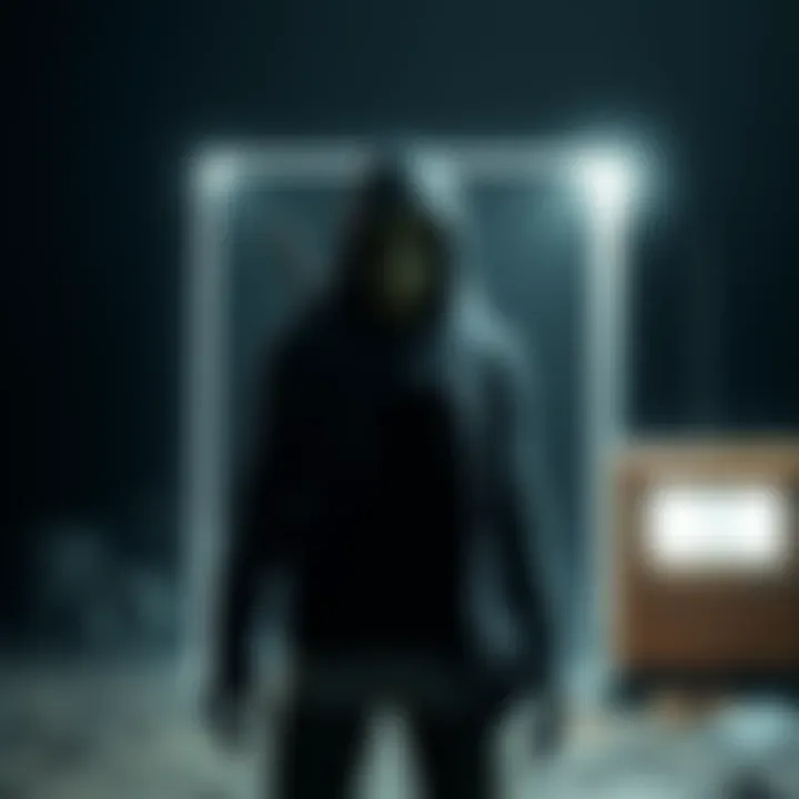 A character wearing the Divide mask, standing near a generator in a nighttime setting. The environment is dark with a glowing generator that signals urgency. The character is focused, ready to act once it becomes night again.