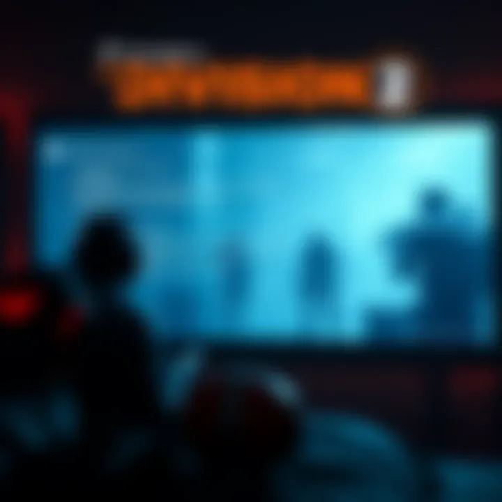 Division 2 Gameplay Bug Screen A screenshot showing a gameplay bug in Division 2, with characters frozen in place and error messages on the screen.