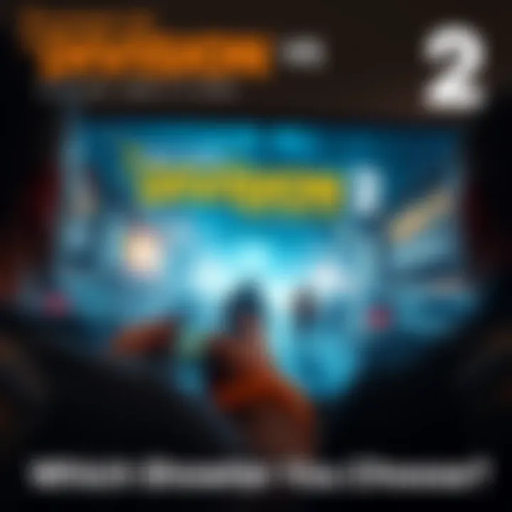 Comparison of Division 1 and Division 2 games A gamer looks at the differences between Division 1 Gold Edition and Division 2 DLC on a screen with gameplay footage