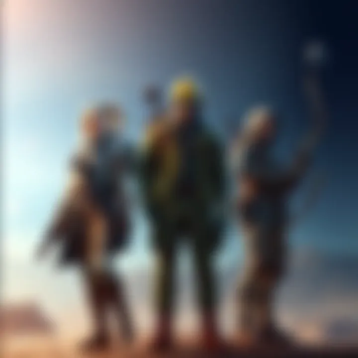 Three characters from DLC 4 standing together, showcasing Nastya with her tools, the engineer with tech gear, and the hunter with a bow, each representing their roles in the game