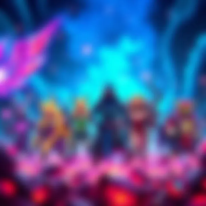 A showcase of various legendary and mythic DLQ skins, with vibrant designs and colors, inviting viewers to choose their favorite.