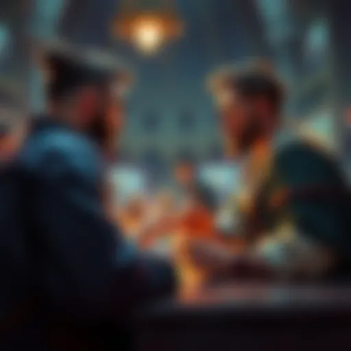 DM adjusting game rules A tabletop game master discussing with players about changing character death rules in a campaign setting