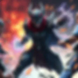 Dmon showcases his ultimate ability in a combat scene, with effects surrounding him and opponents reacting to his power.